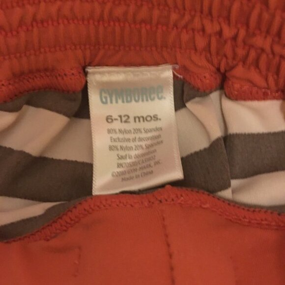 Gymboree Peace/Striped Rashgaurd and trunks 6-12M - Picture 6 of 7